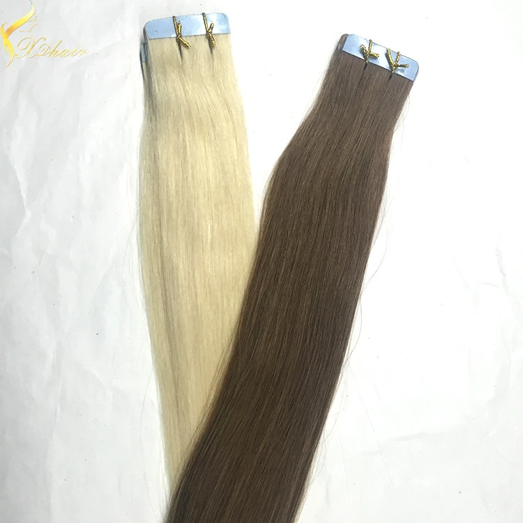 Double weft full cuticle wholesale tape hair extensions with balayage effect colors