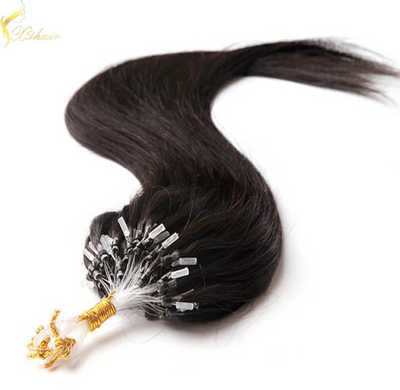 Chine Grade 7A unprocessed 100% cheap virgin indian micro ring hair top piece fabricant