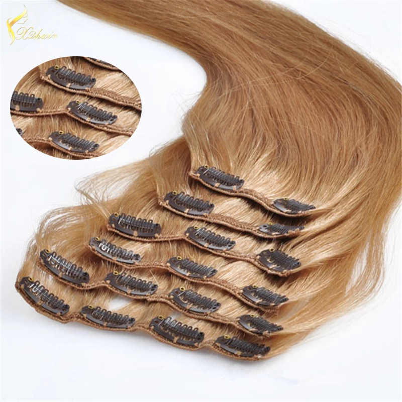 An tSín Indian hair unprocessed virgin brazilian hair straight hair clip in hair extensions for women déantóir