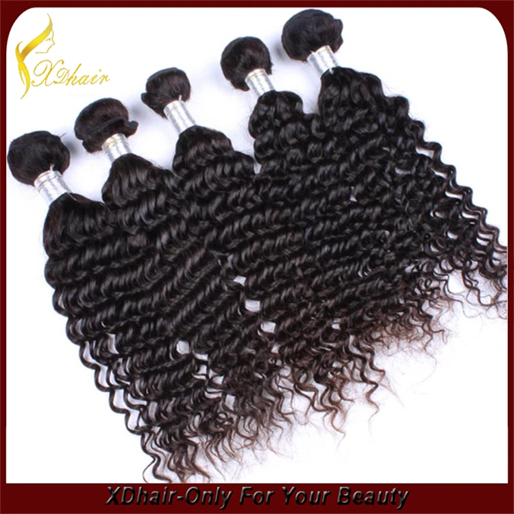 New product hot selling high quality 100% Brazilian virgin remy human hair weft bulk deep wave natural looking double weft hair weave