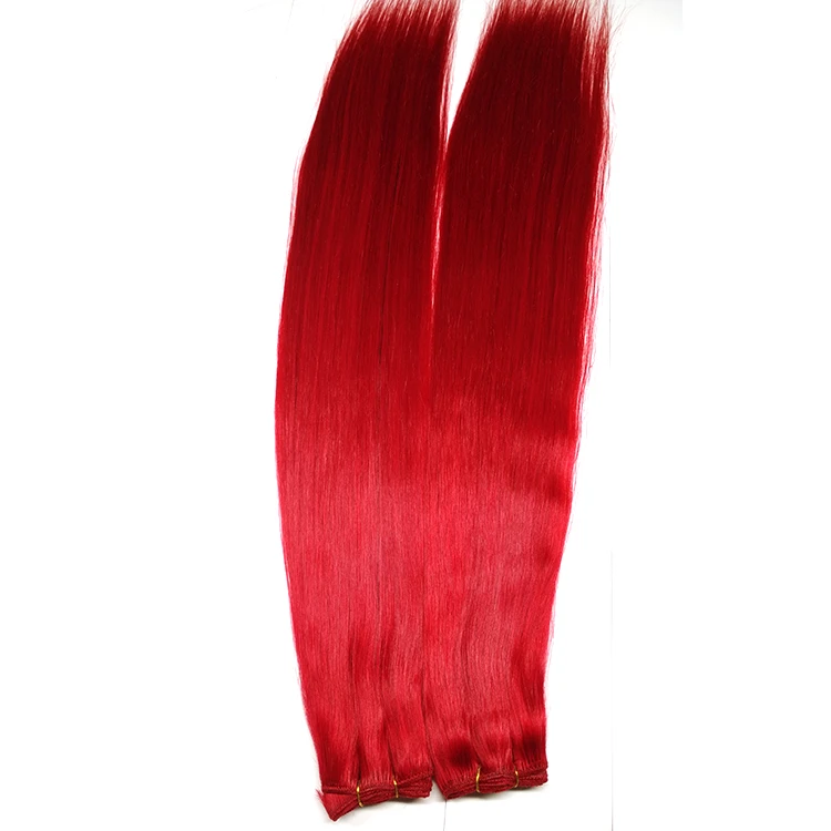 Red color human hair extension vietnam hair highlight red hair extension