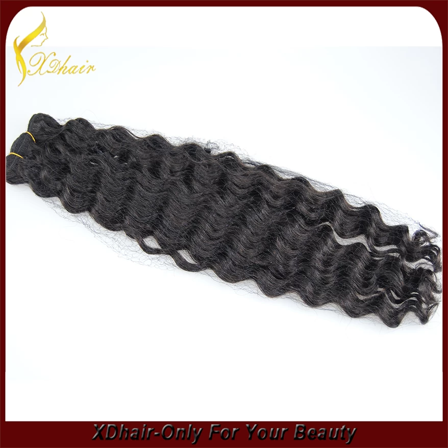 China Top Quaility 100% Weaving Virgin cabelo humano Trama Extensão Série 5A profundo do cabelo Onda fabricante