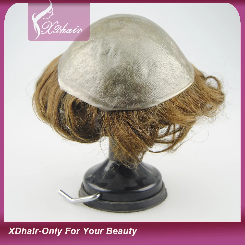 China Wholesale 100% Remy Virgin Human Hair Free Style Toupee Orde van de douane beschikbaar fabrikant