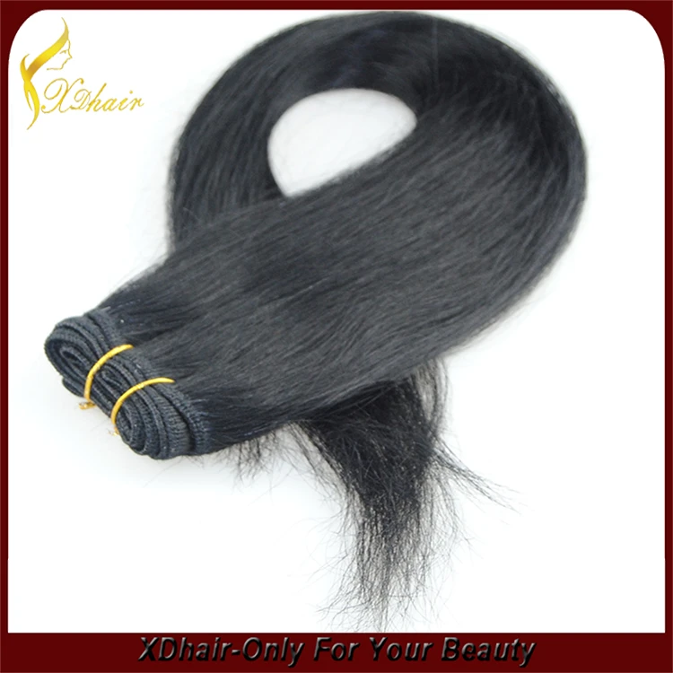 Wholesale price high quality 100% Indian virgin remy human hair weft bulk double weft double drawn hair weave