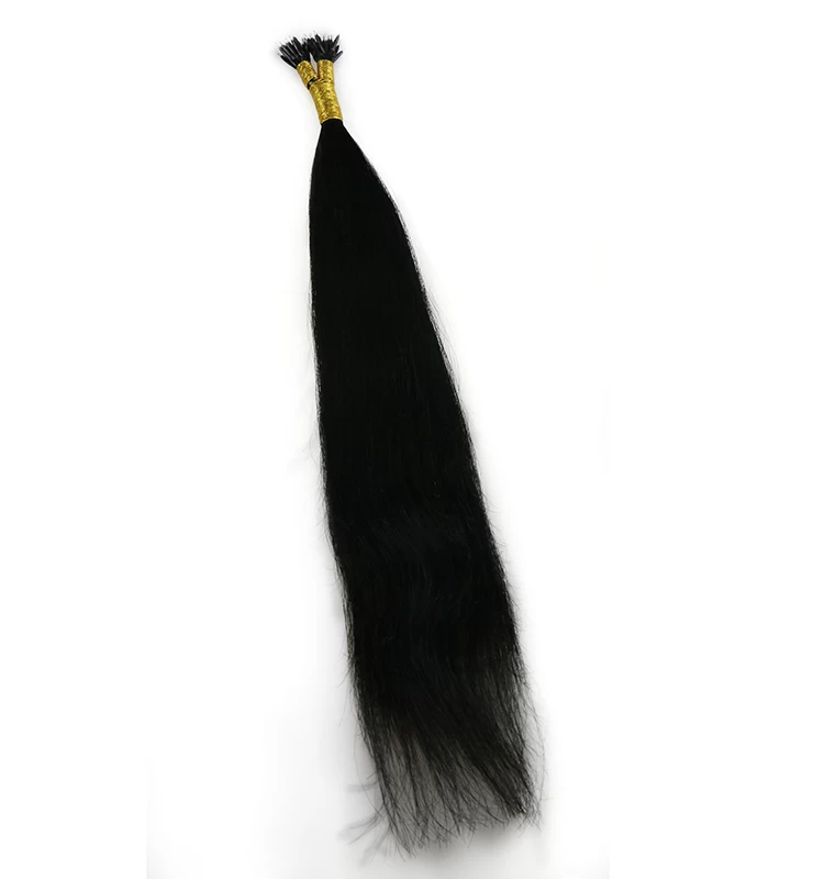 China dropshipping wholesale price 1# black virgin brazilian remy human hair nano link ring hair extension fabricante