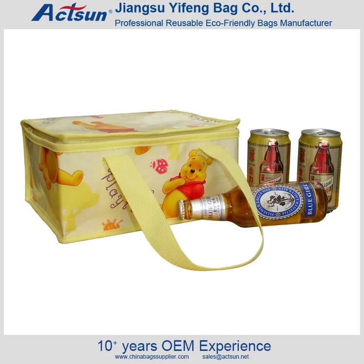 China Recyclable Laminated PP Woven Insulated Cooler Bag manufacturer