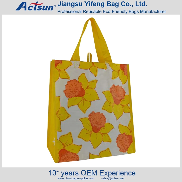 China Recyclable Laminated PP Woven Shopping Bag manufacturer