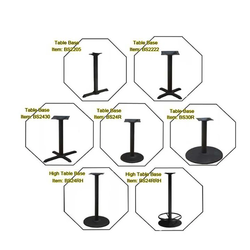 Black Four Legs Table  Base Cast Iron Metal Table Legs