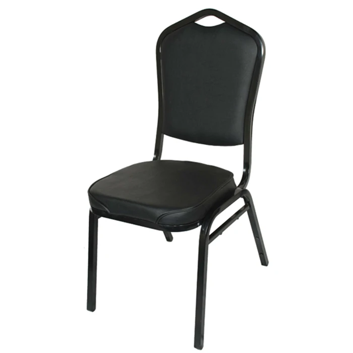 Hot Sale Metal Flat Back Banquet Chair Royal Black Party Chair Wedding