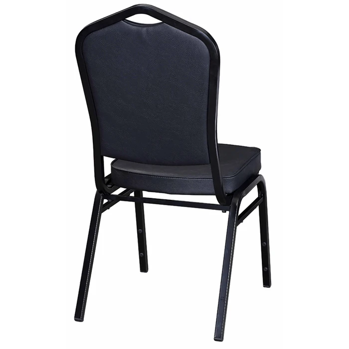 Hot Sale Metal Flat Back Banquet Chair Royal Black Party Chair Wedding