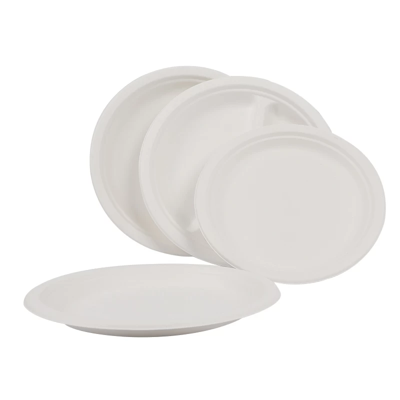 China 10 inch disposable round bagasse plates sugarcane tableware supplier manufacturer