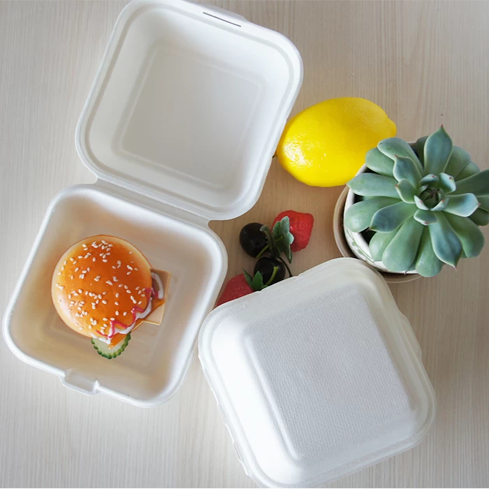 Fabricante de envases de comida para llevar desechables de 6 * 6 pulgadas