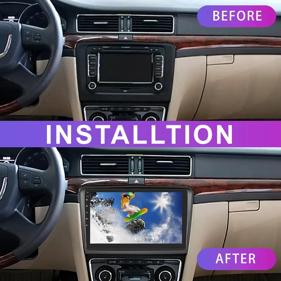 10.1" 2Din Car Radio Frame For Skoda Superb 2 2009-2013 Android Dashboard Stereo Frame Car DVD Frame
