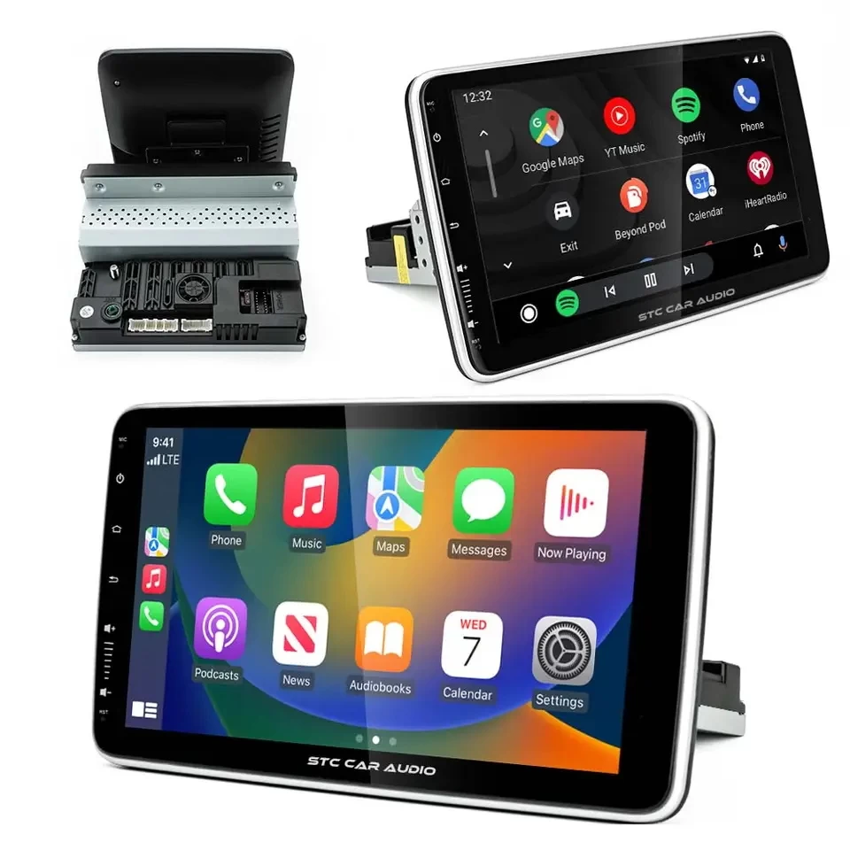 10.1 Zoll Android Car Stereo mit automatischem rotierenden Auto -Player -Touchscreen mit Autospiel GPS Navigation Car Radio
