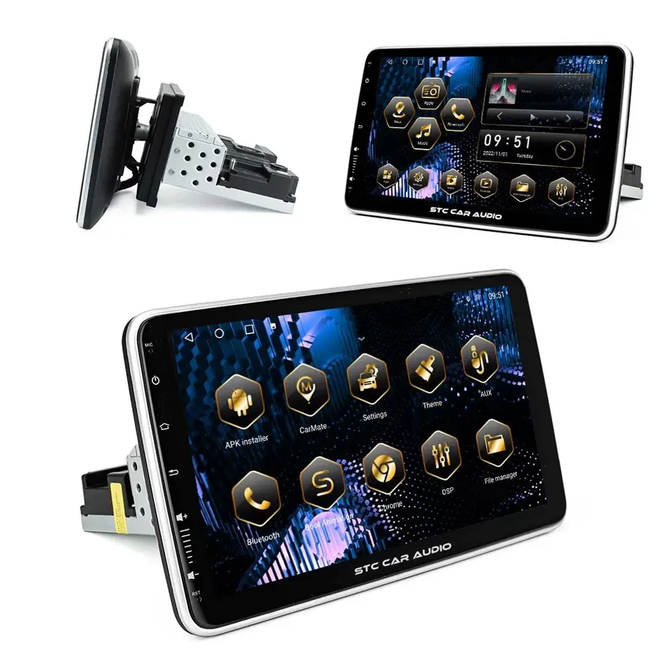 10.1 Zoll Android Car Stereo mit automatischem rotierenden Auto -Player -Touchscreen mit Autospiel GPS Navigation Car Radio