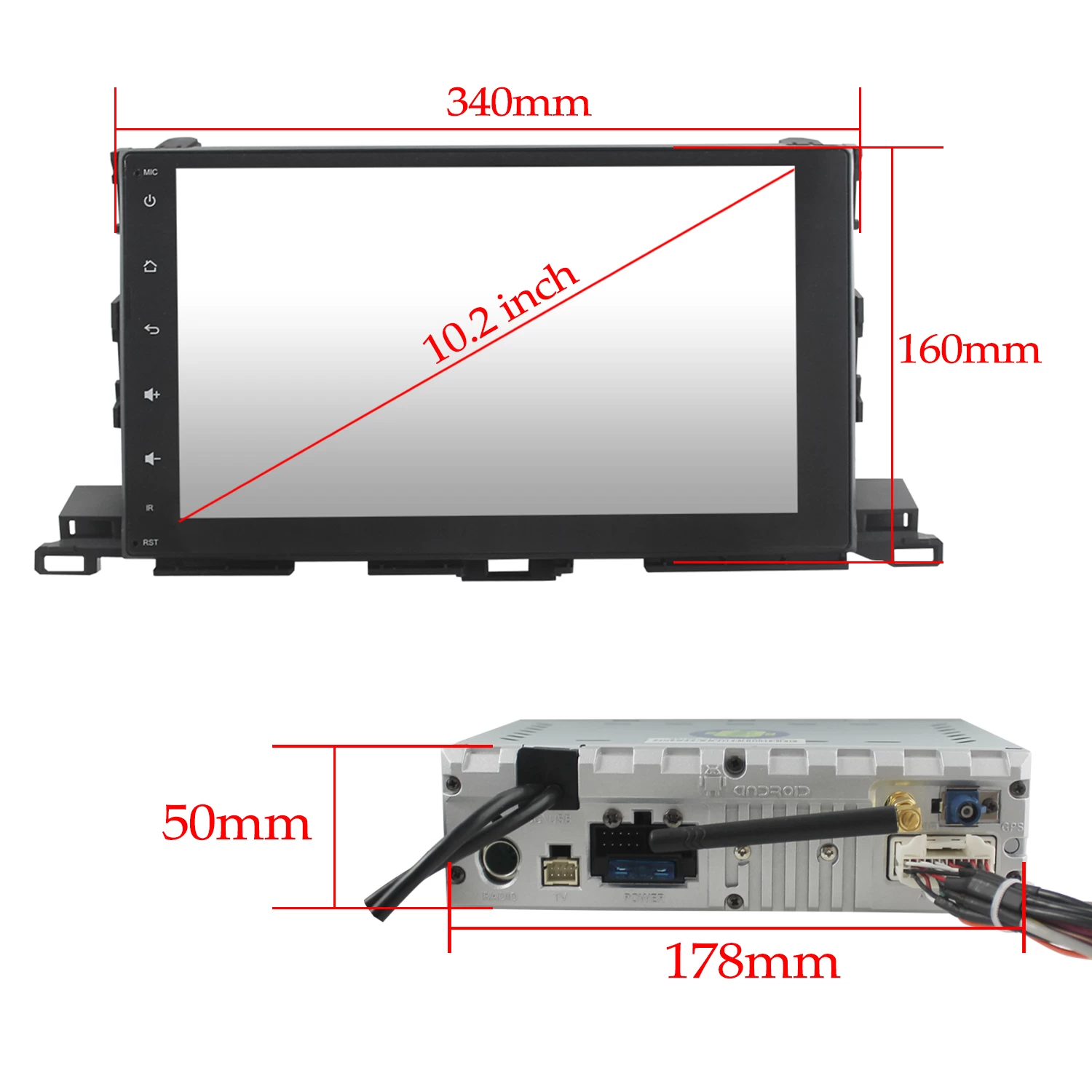 10.2'' Android 7.1 Toyota Highlander 2015  Car DVD GPS  ST-2698