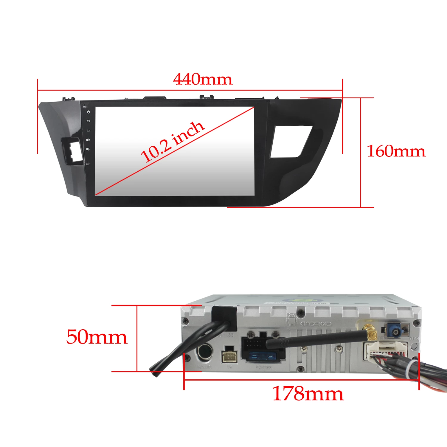 10.2'' Android 7.1 Toyota Levin  Car DVD GPS  ST-2701