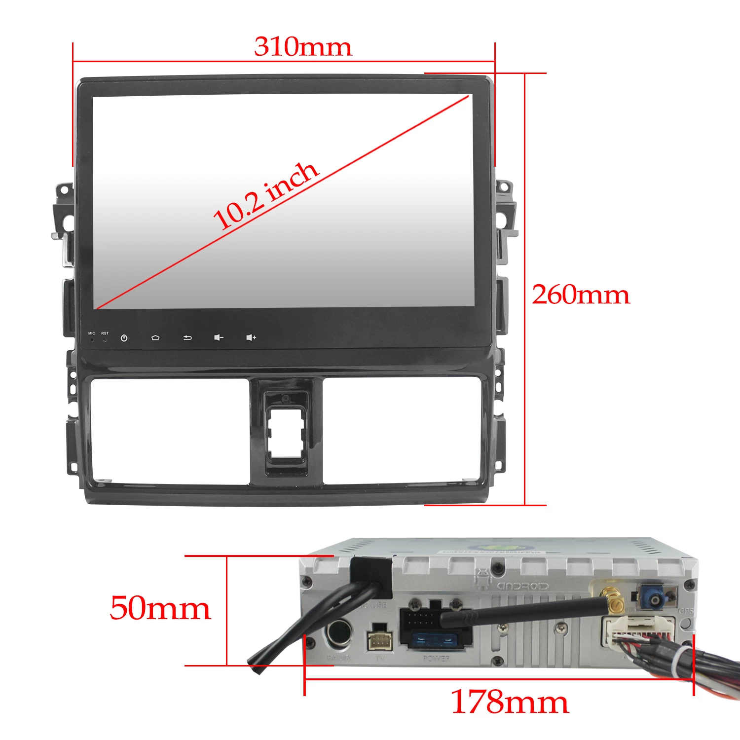 10.2'' Android 7.1 Toyota Vios   Car DVD GPS  ST-2702