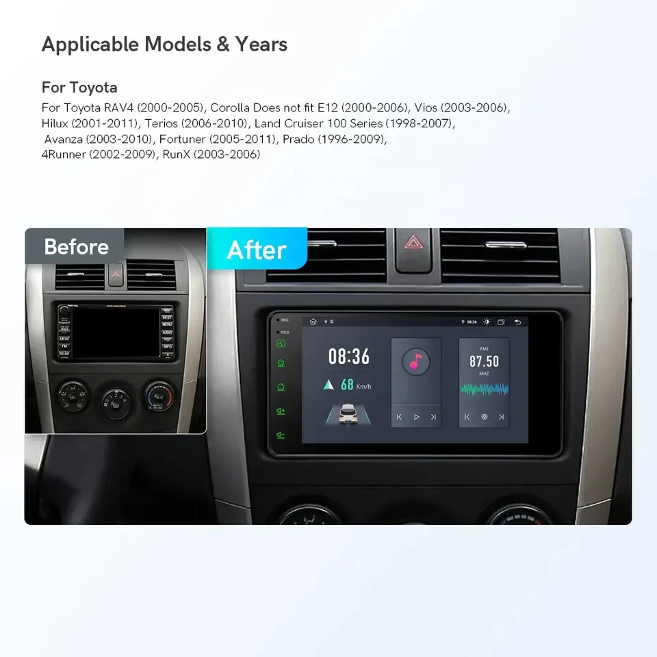 7 inch touch screen 2din Android 12 car DVD player for Mercedes-Benz W211 with Wireless CarPlay Android Auto