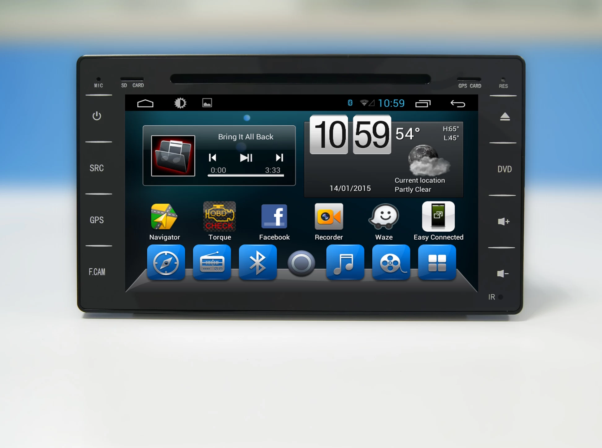 Android 7.1 Quad Core 1024*600 Car DVD player GPS Navigation stere for 2016 toyota Hilux
