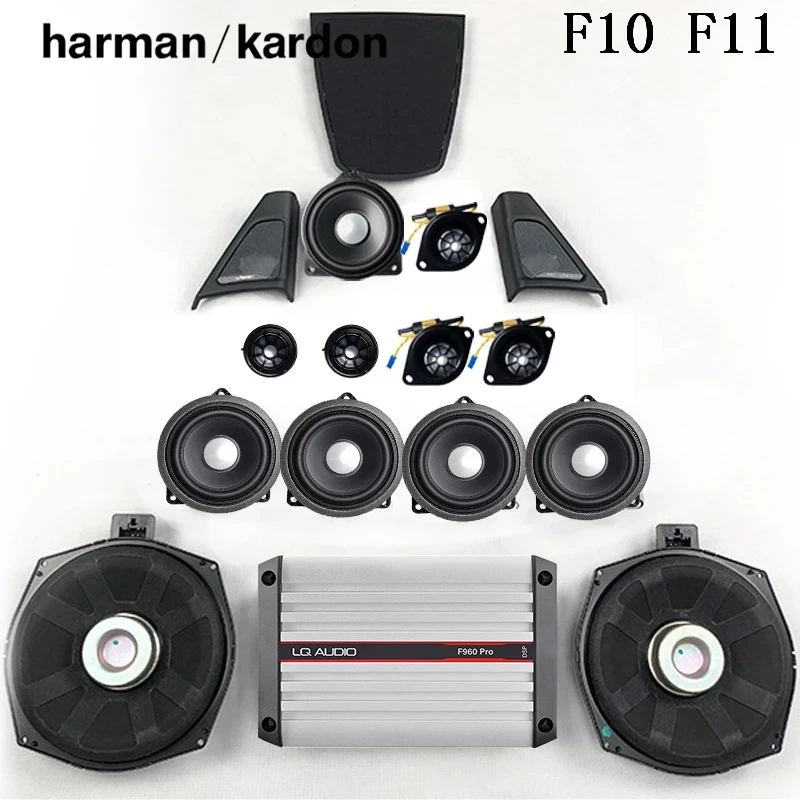 Kit de actualización de audio para BMW F10 F11 F11 5 Serie Horn Midrange Tweeter Tweeter Altavocista Potencia de portada Amplificador de graves Subwoofer de bajo
