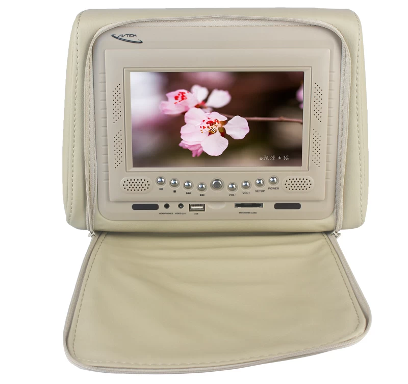 Car Headrest DVD player with 7inch High definition Motorized Slide shield Headrest Entertainment System