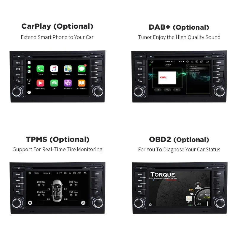 Car Video Player Screen Screen Audio DVD MP3 MP4 GPS pour Audi A4 8P S4 RS4 2DIN Radio Android