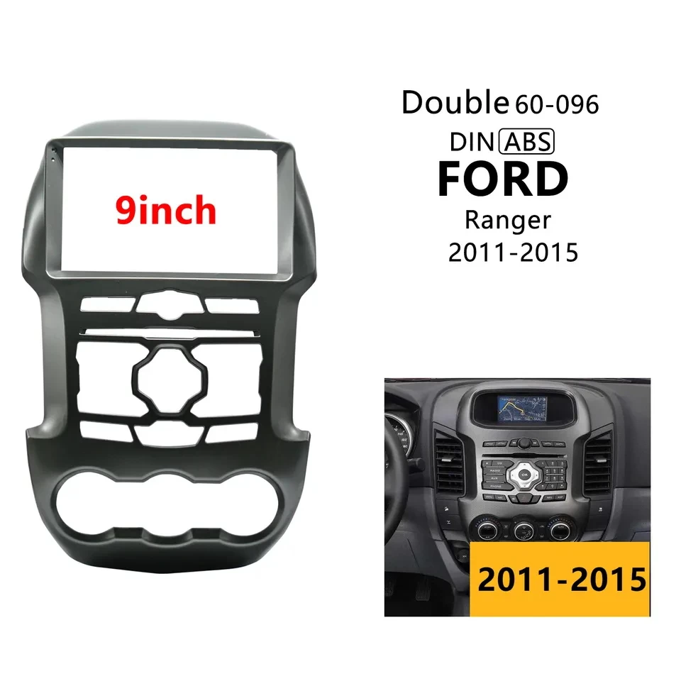 Double Din car Radio Frame for Ford Ranger 2011-2015 Stereo DVD Dash Kit Trim Fascia Panel Adapter kit trim with Bracket
