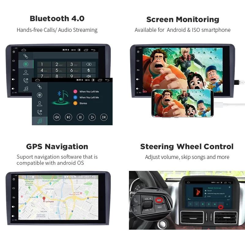 IPS DSP Android 10 Audi A3 8P S3 2003-2012 RS3 Sportback Head Unit Navigasyon GPS DVD Radyo Stereo