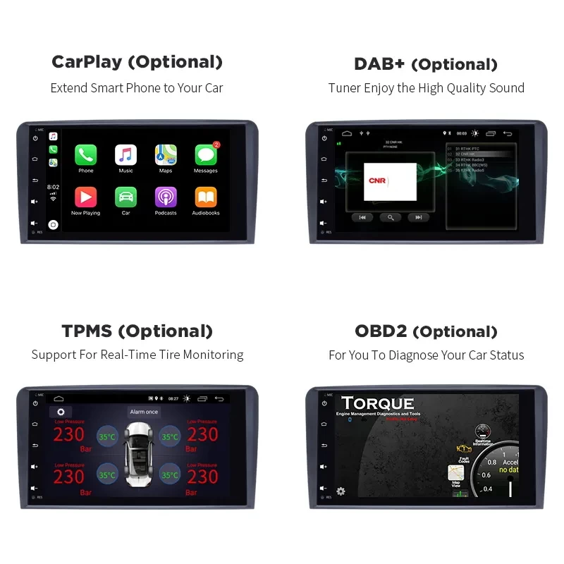 IPS DSP Android 10 Audi A3 8P S3 2003-2012 RS3 Sportback Head Unit Navigasyon GPS DVD Radyo Stereo