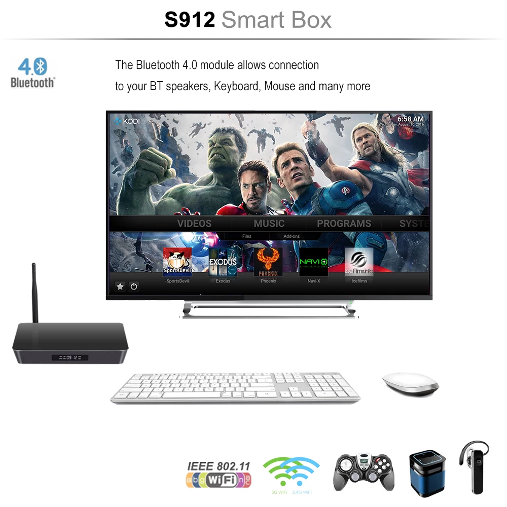 适合于家庭使用的Andr​​oid 6.0电视盒