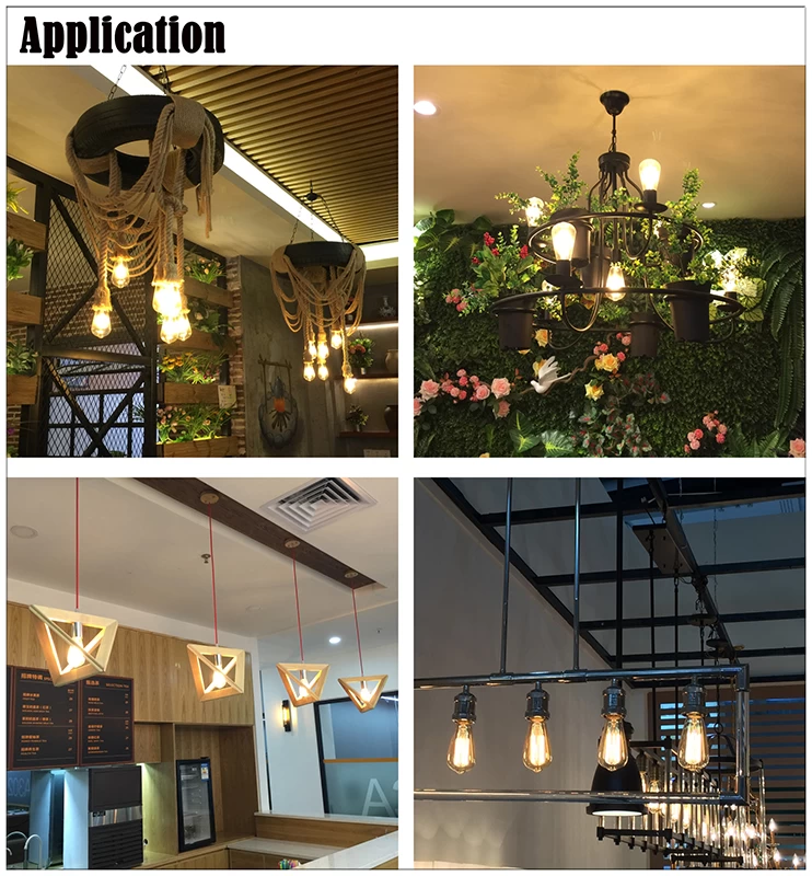 Vintage LED filament bulbs application for shop, restaurant and cafes, etc.