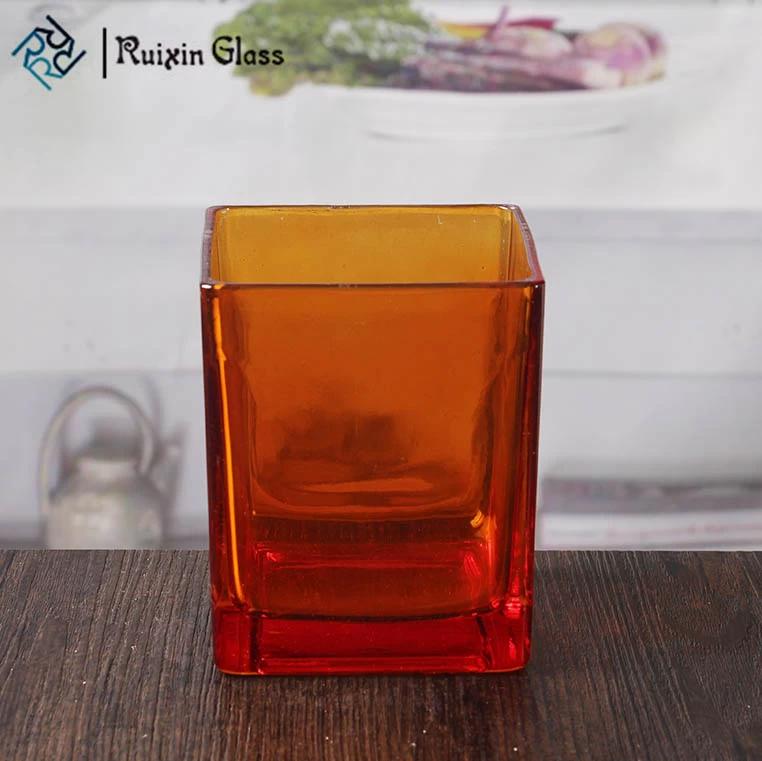 Glass square candle holder