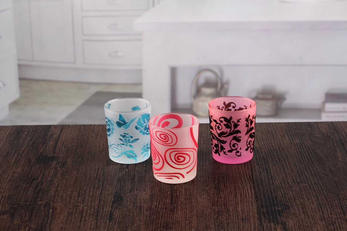 Colored glass candle jars