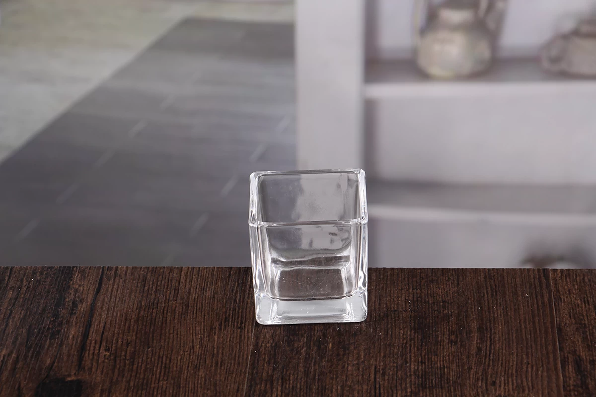Square glass candle holders