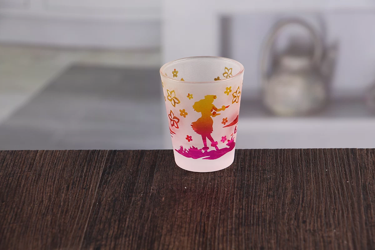Small glass candle holder