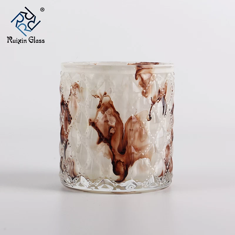 Colored marble candle holder