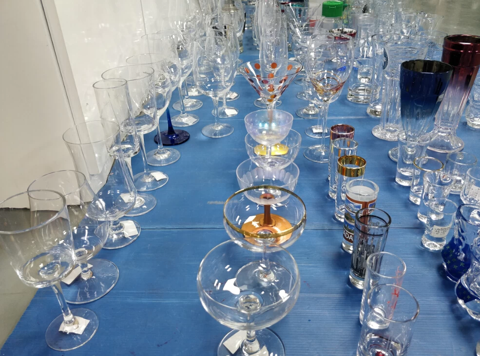 Prepare candle holder and glassware sample for exhibition 