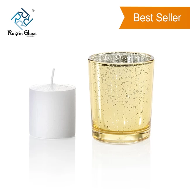 CD007 New Fashion Custom Logo Glass Gold Candle Holder Supplier From China