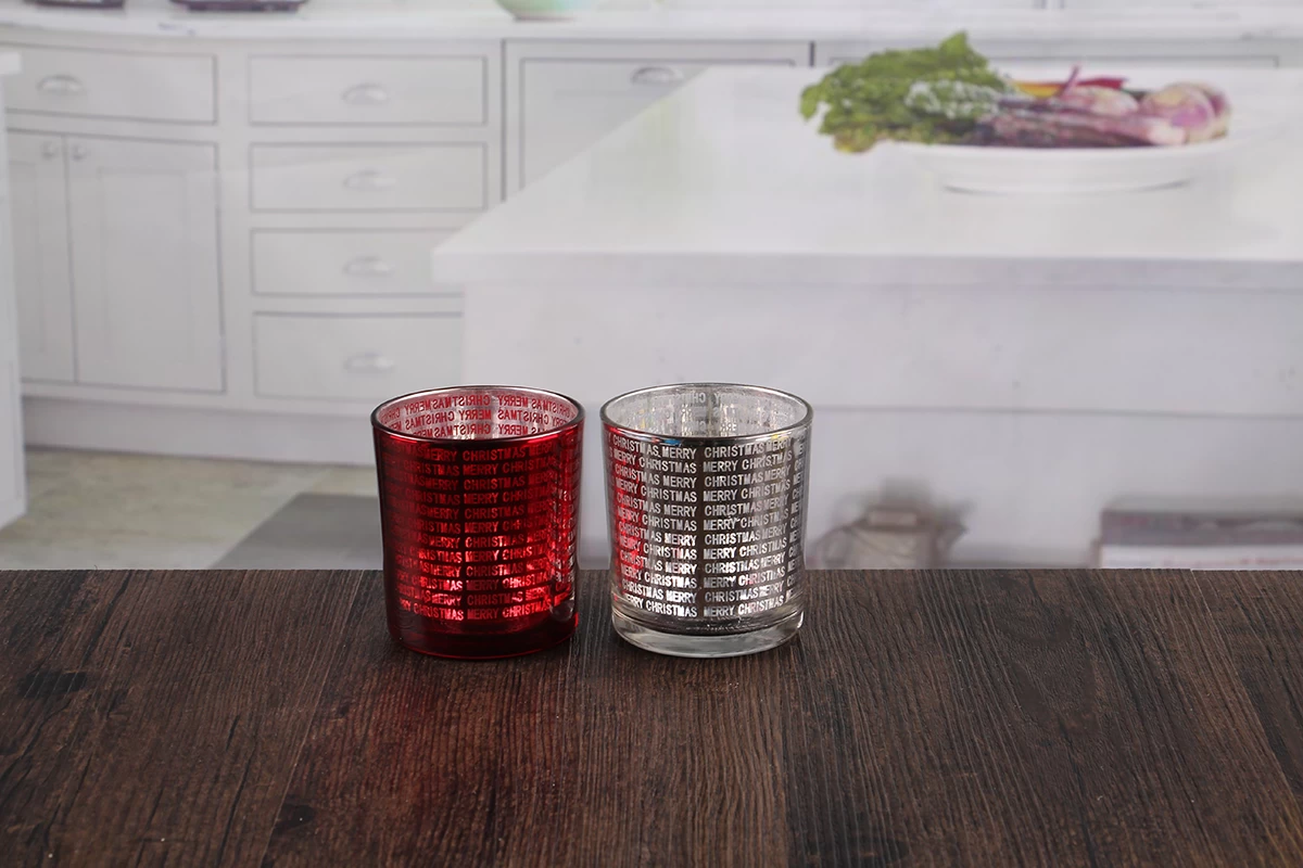 Red votive candle holders