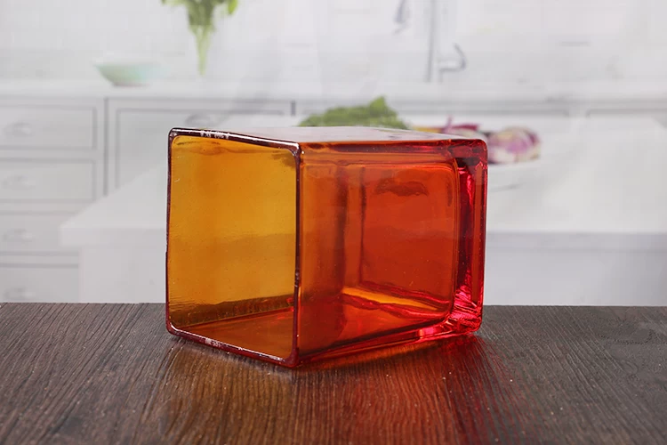 Glass square candle holder
