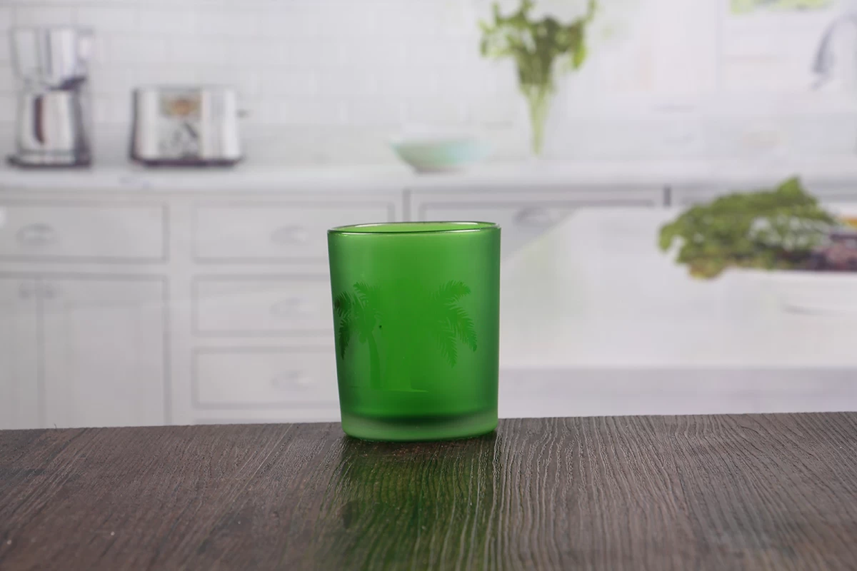 Small green candle holders