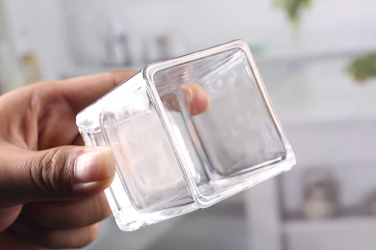 Square glass candle holders