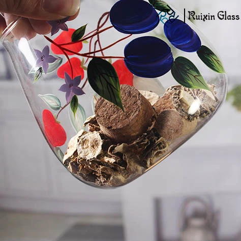 竹のカバー卸売とガラスの瓶を描いた700ミリリットルのシールの手