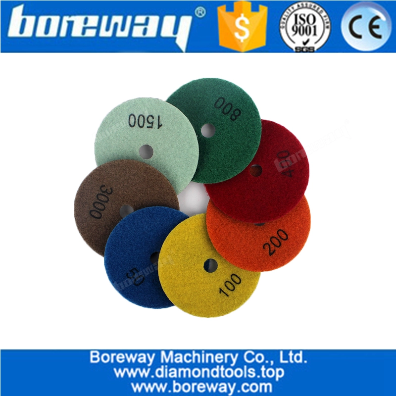 4 Inch Professional Flexible Dry Use Diamond Sanding Discs For Marble Granite Stone Polishing