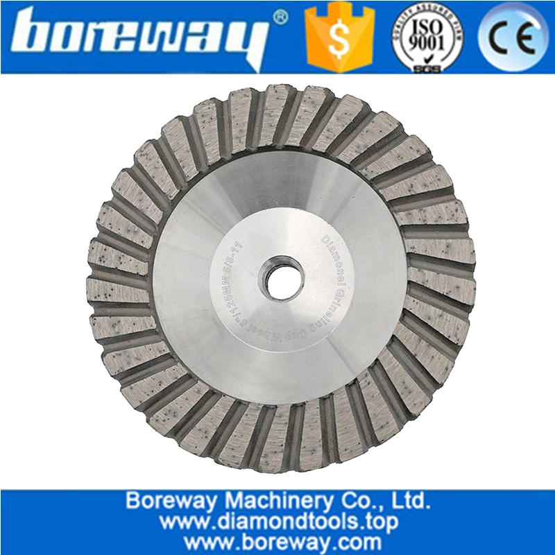 Aluminum Based Diamond Turbo Grinding Wheel M14 or 5/8-11 Thread diamond grinding cup wheel