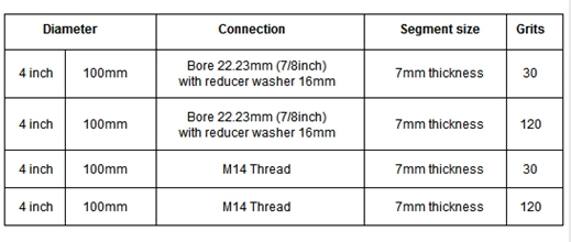 4 inch #30 Diamond Grinding Cup Wheel