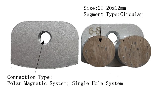 New Grind Concrete Grinding Plate With Double Buttons 20x12mm