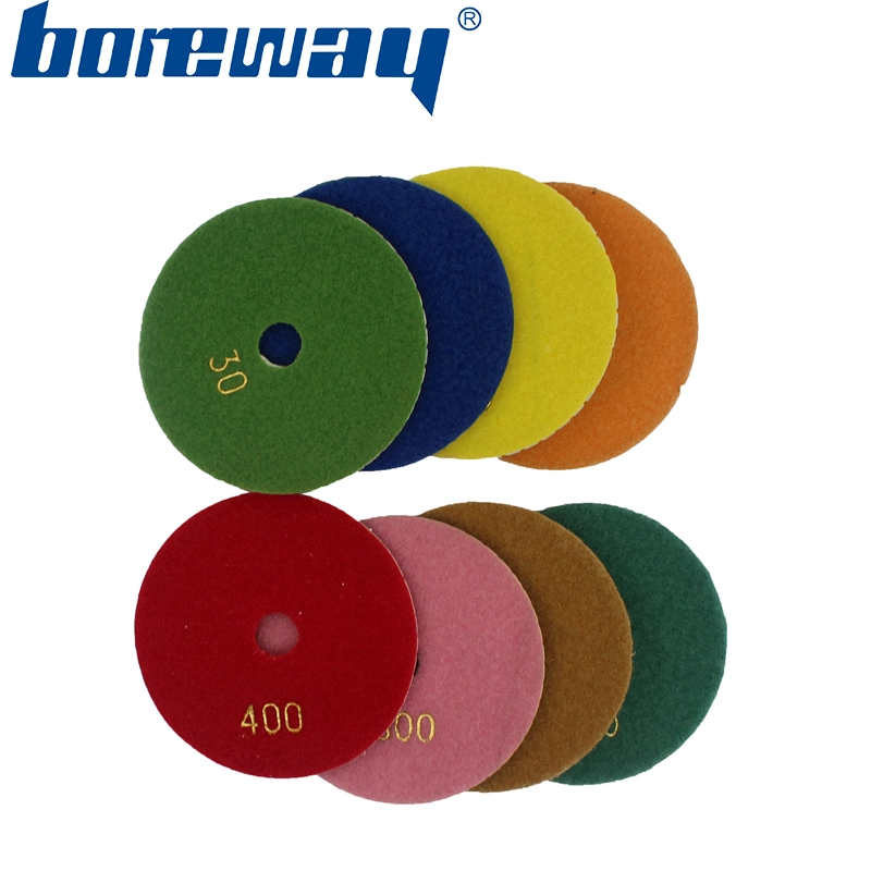 4inch 100mm 8 steps square type diamond polishing pads for stone ceramic concrete