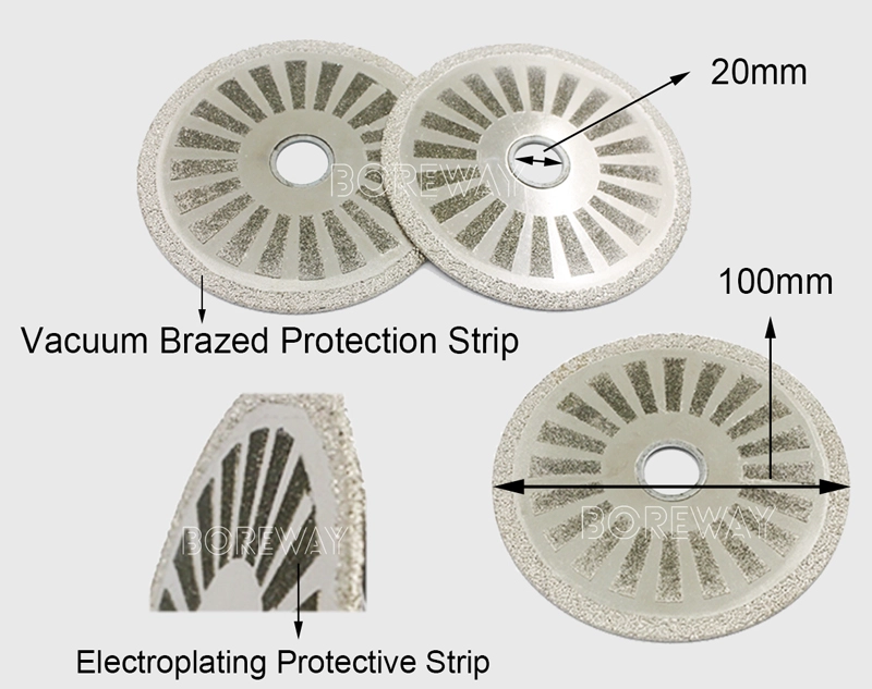 Masonry Cutting Saw With Vacuum Brazed protection Strip D100*20mm 09